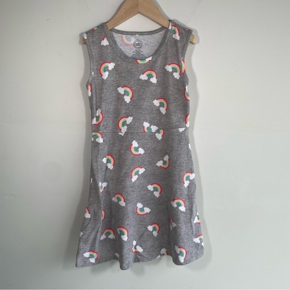 wonder nation Other - Wonder Nation Girls Dress Rainbows and Clouds Heather Gray Size Medium 7-8